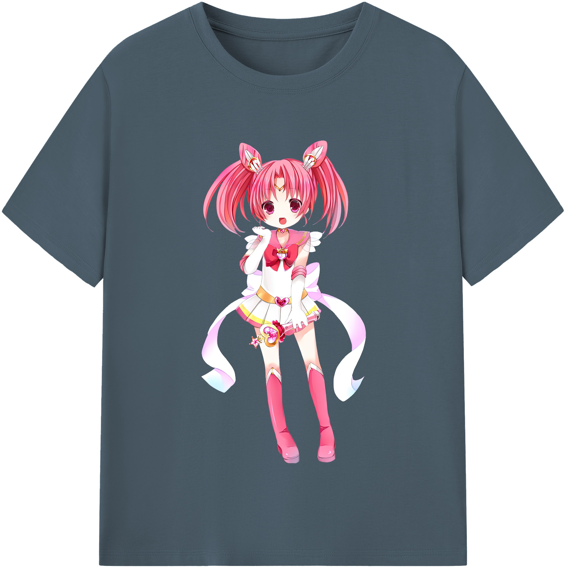（画像用） 美少女戦士セーラームーン ちびうさ Sailor Moon Chibiusa Tsukino Usagi Small Lady Serenity 綿100％半袖Tシャツ（フロントプリント）
